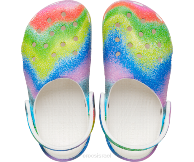 נעליים il Crocs ילדים סתימת צבע ריסוס קלאסית לבן/רב 2DZ4630