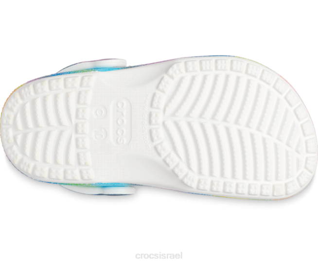 נעליים il Crocs ילדים סתימת צבע ריסוס קלאסית לבן/רב 2DZ4630