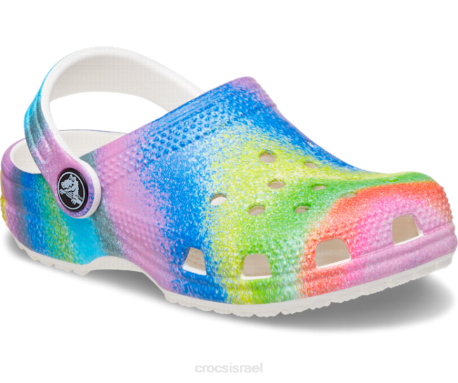 נעליים il Crocs ילדים סתימת צבע ריסוס קלאסית לבן/רב 2DZ4630