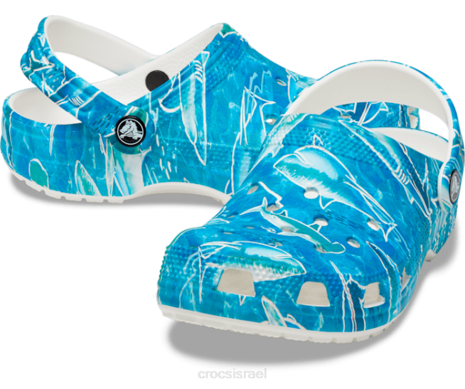 נעליים il Crocs ילדים סתימת מסיבת בריכה קלאסית כריש/אוקיינוס 2DZ4639