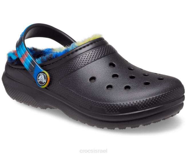 נעליים il Crocs ילדים סתימת צבע ריסוס מרופדת קלאסית שחור/רב 2DZ4644