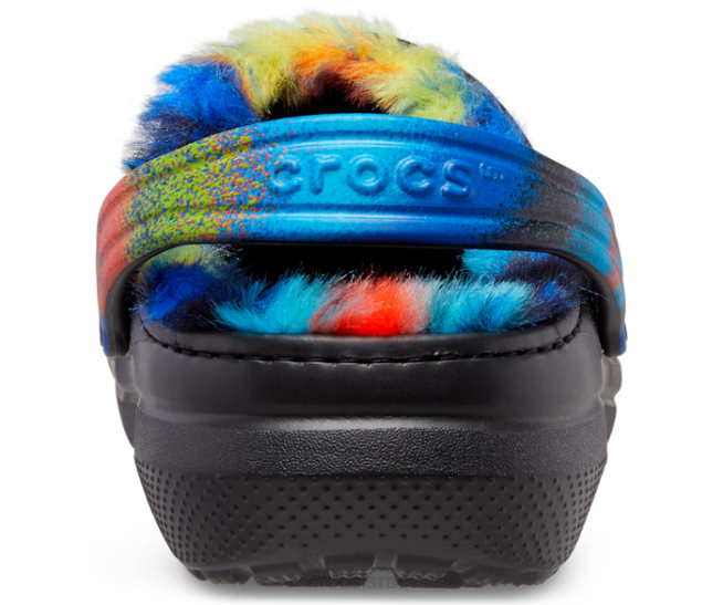 נעליים il Crocs ילדים סתימת צבע ריסוס מרופדת קלאסית שחור/רב 2DZ4644