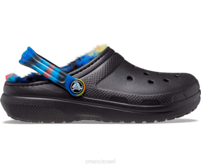 נעליים il Crocs ילדים סתימת צבע ריסוס מרופדת קלאסית שחור/רב 2DZ4645