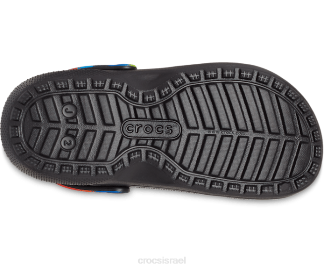 נעליים il Crocs ילדים סתימת צבע ריסוס מרופדת קלאסית שחור/רב 2DZ4645