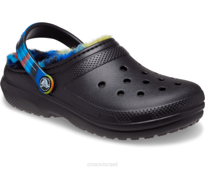 נעליים il Crocs ילדים סתימת צבע ריסוס מרופדת קלאסית שחור/רב 2DZ4645