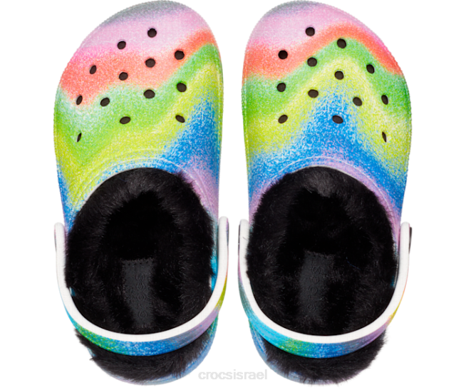 נעליים il Crocs ילדים סתימת צבע ריסוס מרופדת קלאסית לבן/רב 2DZ4646