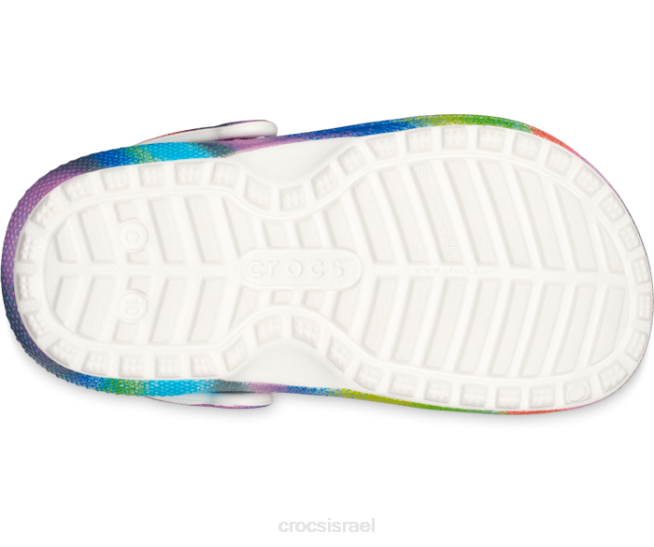 נעליים il Crocs ילדים סתימת צבע ריסוס מרופדת קלאסית לבן/רב 2DZ4646