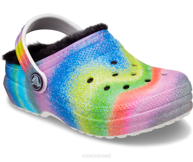 נעליים il Crocs ילדים סתימת צבע ריסוס מרופדת קלאסית לבן/רב 2DZ4646