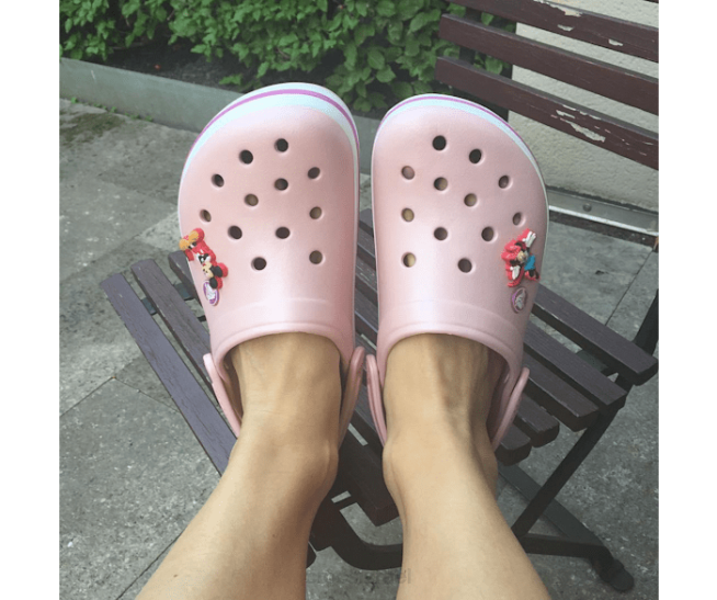 נעליים il Crocs נשים סתימת רצועה ורוד פנינה/סחלב פראי 2DZ464