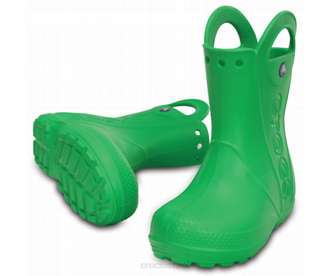 נעליים il Crocs ילדים להתמודד עם מגף גשם ירוק דשא 2DZ4651