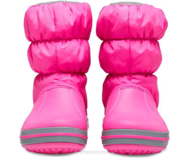 נעליים il Crocs ילדים מגף פחזניות חורף ורוד חשמלי/אפור בהיר 2DZ4659