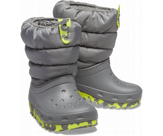 נעליים il Crocs ילדים מגף ניאו פאף קלאסי אפור צפחה 2DZ4665