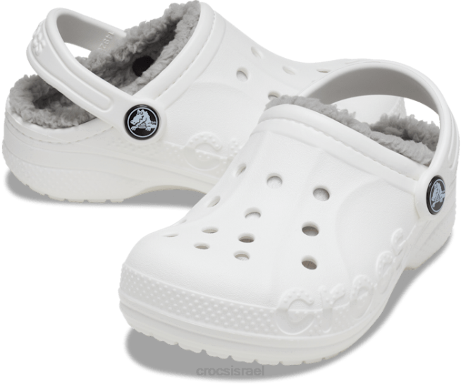 נעליים il Crocs ילדים קבקב מרופד באיה לבן/אפור בהיר 2DZ4671