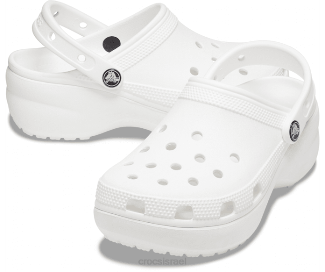 נעליים il Crocs נשים סתימת פלטפורמה קלאסית לבן 2DZ499