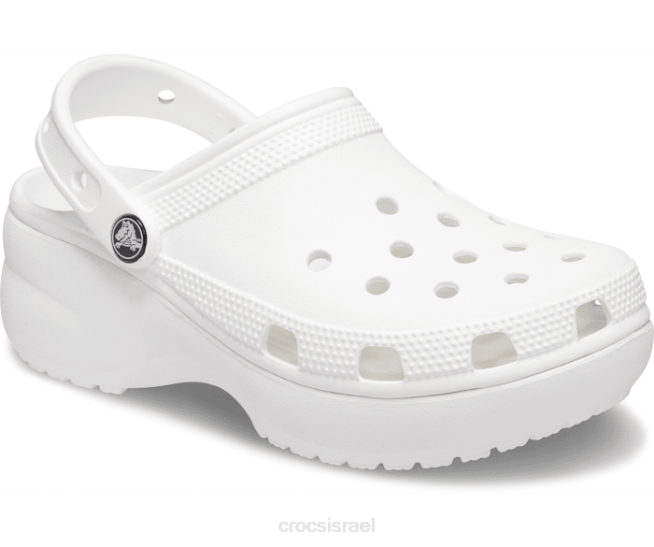 נעליים il Crocs נשים סתימת פלטפורמה קלאסית לבן 2DZ499