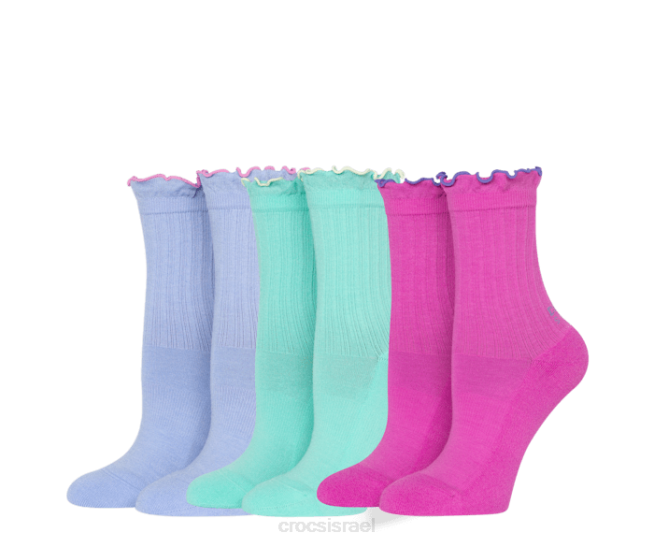 גרביים il Crocs לִשְׁנֵי הַמִינִים גרביים סלסול קרסול 3 חבילה ג'לי ירח/מולטי 2DZ4384