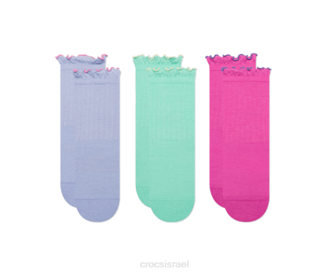 גרביים il Crocs לִשְׁנֵי הַמִינִים גרביים סלסול קרסול 3 חבילה ג'לי ירח/מולטי 2DZ4384