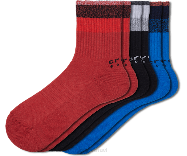 גרביים il Crocs לִשְׁנֵי הַמִינִים גרביים פס קרסול 3-pack bcb/ppr קובלט/פלפל בהיר 2DZ4375