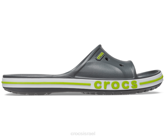 נעליים il Crocs גברים מגלשת bayaband אגרוף אפור צפחה/ליים 2DZ4452