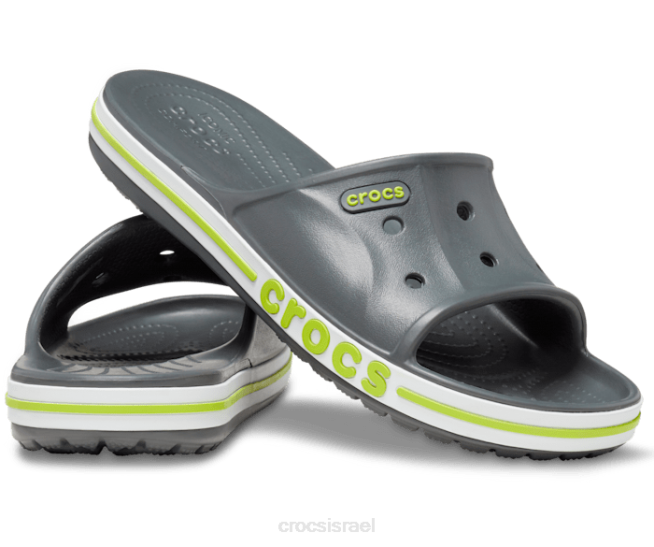 נעליים il Crocs גברים מגלשת bayaband אגרוף אפור צפחה/ליים 2DZ4452