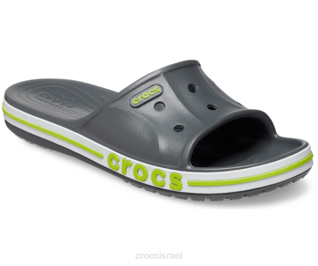 נעליים il Crocs גברים מגלשת bayaband אגרוף אפור צפחה/ליים 2DZ4452