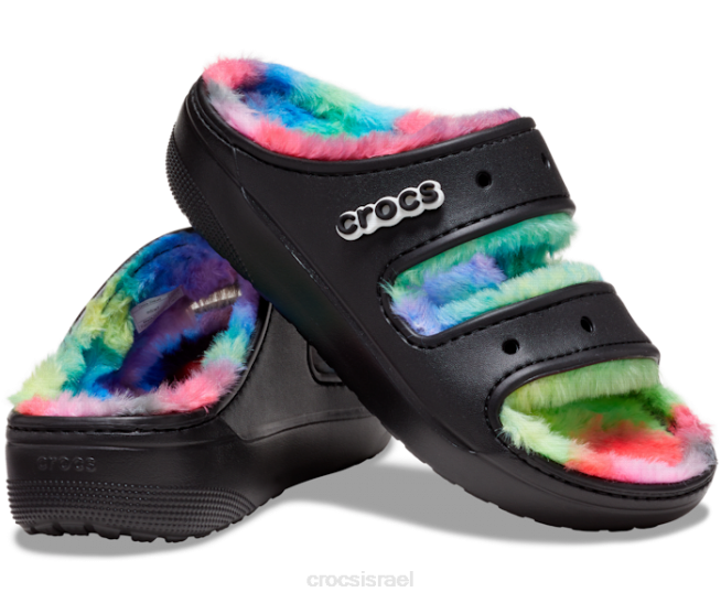 נעליים il Crocs נשים סנדל קלאסי של צבעי ספריי cozzzy שחור/רב 2DZ4236