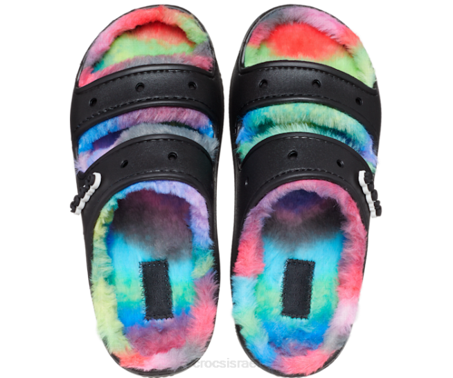 נעליים il Crocs נשים סנדל קלאסי של צבעי ספריי cozzzy שחור/רב 2DZ4236