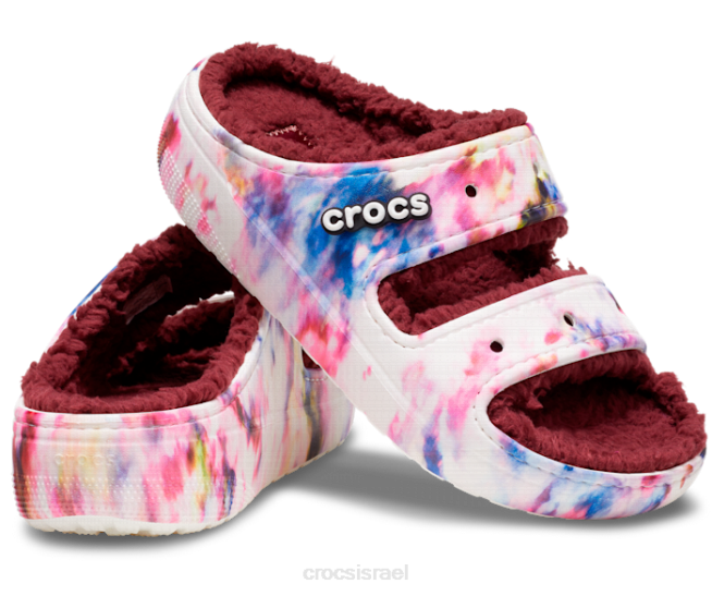 נעליים il Crocs נשים סנדל גרפי קלאסי cozzzy tie dye נופך/מולטי 2DZ4229