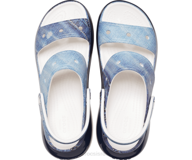 נעליים il Crocs נשים סנדל מגה crush ג'ינס לבן/רב 2DZ4319