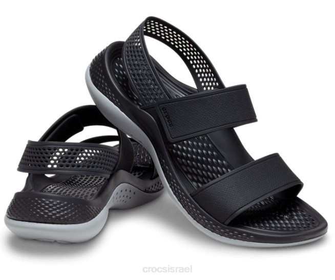 נעליים il Crocs נשים סנדל literide 360 שחור/אפור בהיר 2DZ4313
