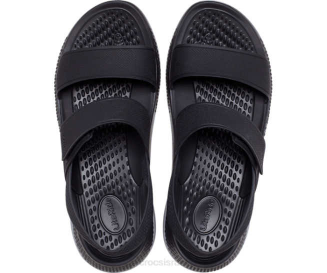 נעליים il Crocs נשים סנדל literide 360 שחור/אפור בהיר 2DZ4313