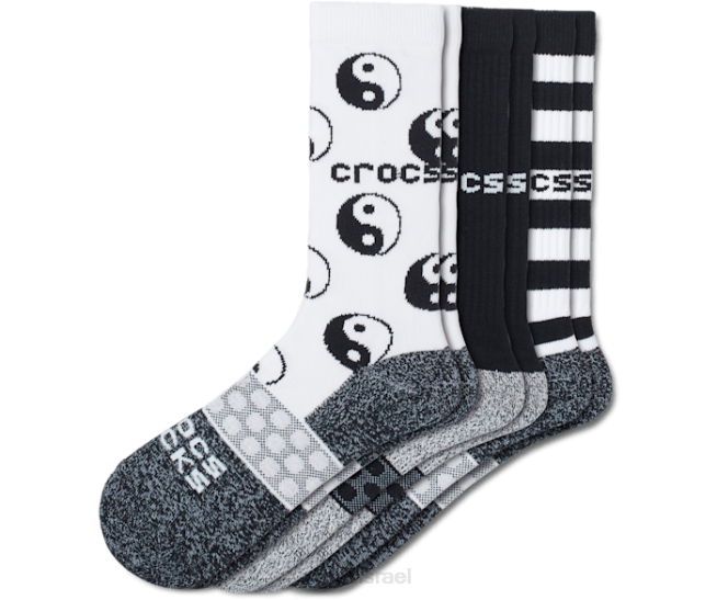גרביים il Crocs לִשְׁנֵי הַמִינִים socks crew easy icon חבילה 3 לבן שחור 2DZ4399